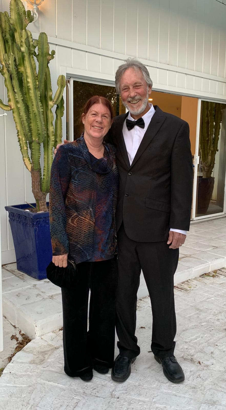 Renee and Phil dressed together for a performance